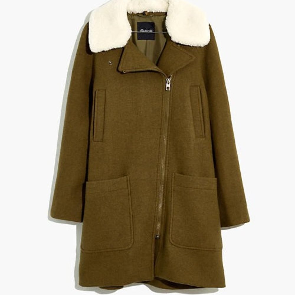 MADEWELL Eldridge Zip Coat in Insuluxe Fabric S NWT